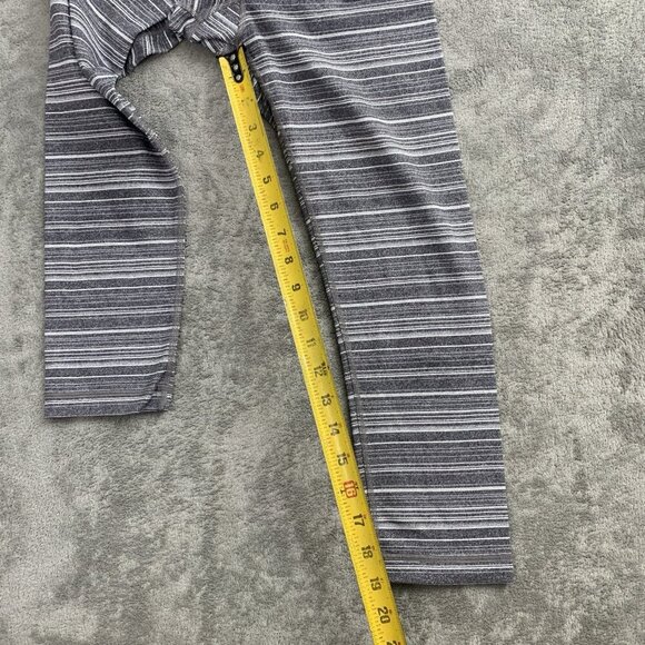 Lululemon Leggings Womens 2 Wunder Under Cropped Striped Athleisure Workout Gym - Picture 4 of 11